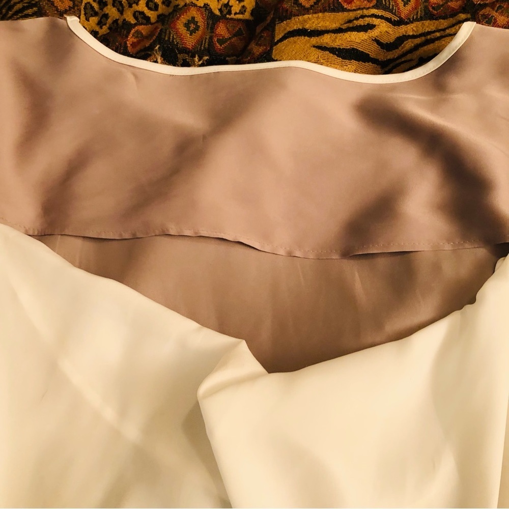 Apt. 9 Size Xl Ivory & Tan Color Block Open Back … - image 8